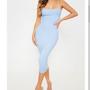 Blue Long PLT Tight Dress